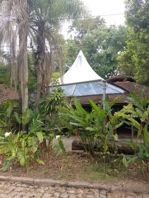TENDA CHAPÉU DE BRUXA 5X5MTS TRANSPARENTE 